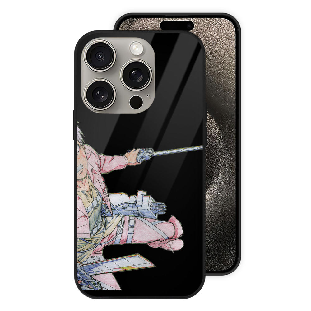 （画像用） 進撃の巨人 エレン･イェーガー Attack on Titan Eren Jäger 【iPhone15Pro対応】スマホケース 耐衝撃＆黄変防止 背面ガラス
