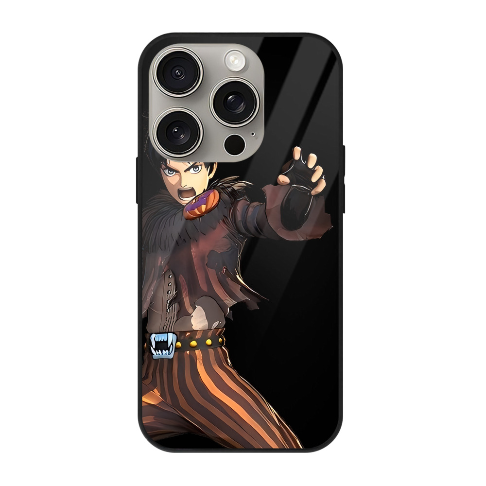 （画像用） 進撃の巨人 エレン･イェーガー Attack on Titan Eren Jäger 【iPhone15Pro対応】スマホケース 耐衝撃＆黄変防止 背面ガラス