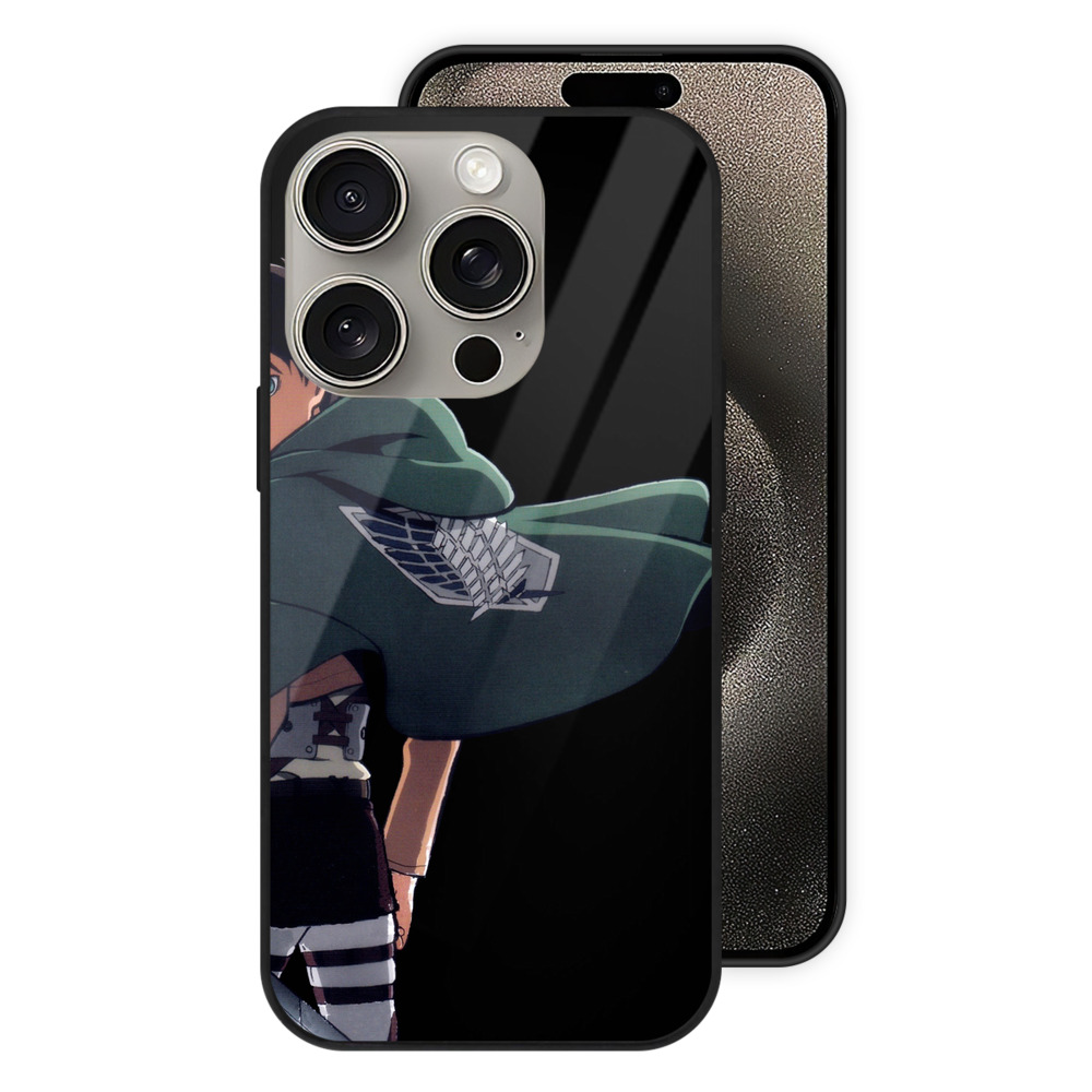 （画像用） 進撃の巨人 エレン･イェーガー Attack on Titan Eren Jäger 【iPhone15Pro対応】スマホケース 耐衝撃＆黄変防止 背面ガラス