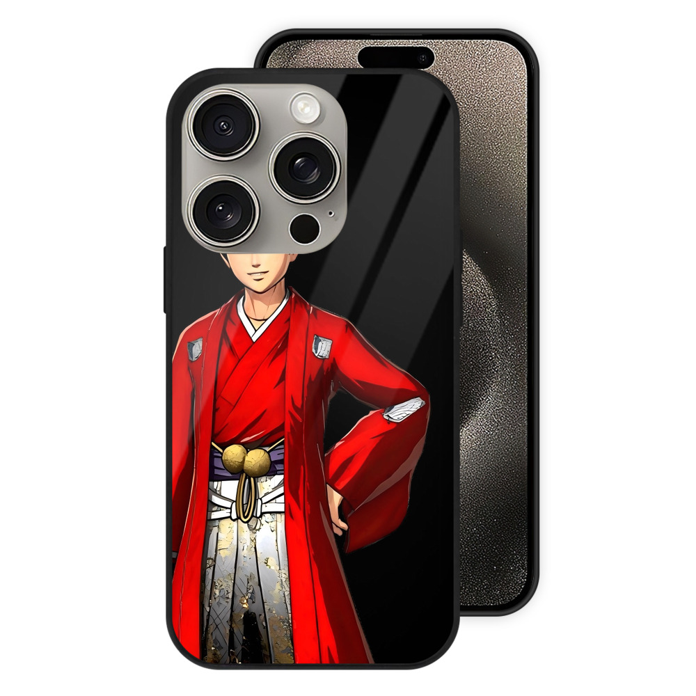 （画像用） 進撃の巨人 エレン･イェーガー Attack on Titan Eren Jäger 【iPhone15Pro対応】スマホケース 耐衝撃＆黄変防止 背面ガラス