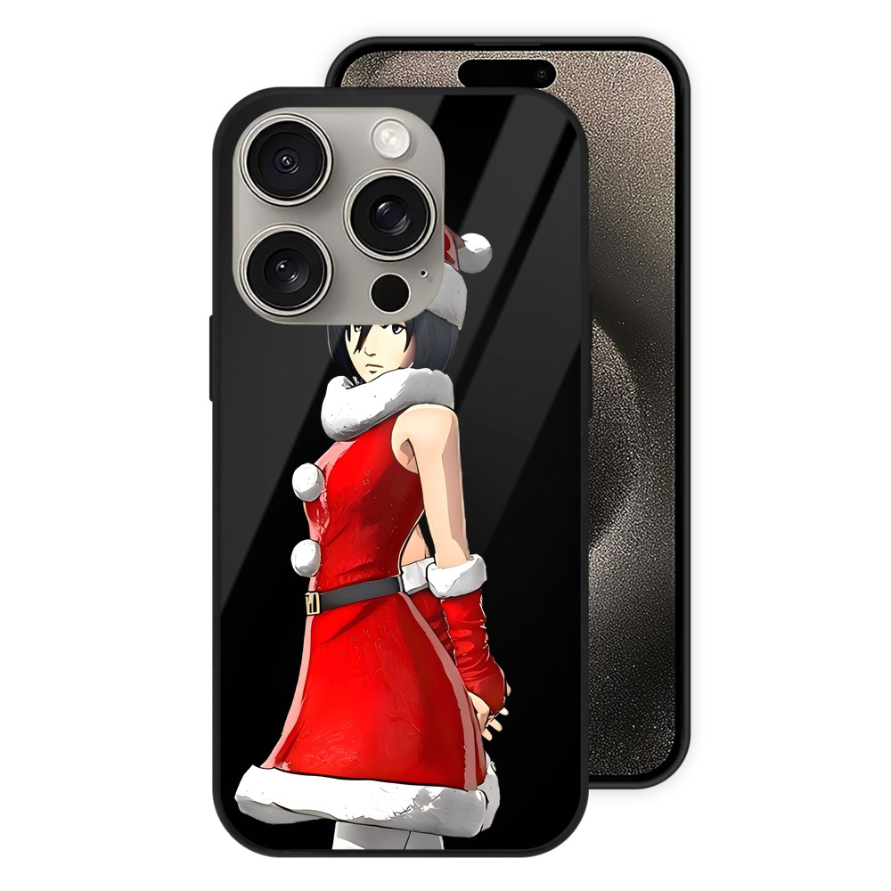 （画像用） 進撃の巨人 ミカサ·アッカーマン Attack on Titan Mikasa Ackerman 【iPhone15Pro対応】スマホケース 耐衝撃＆黄変防止 背面ガラス