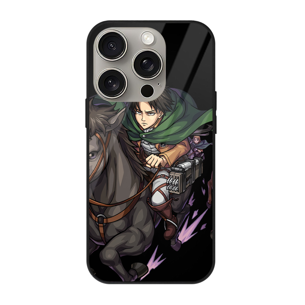 （画像用） 進撃の巨人 リヴァイ·アッカーマン Attack on Titan Levi Ackerman 【iPhone15Pro対応】スマホケース 耐衝撃＆黄変防止 背面ガラス