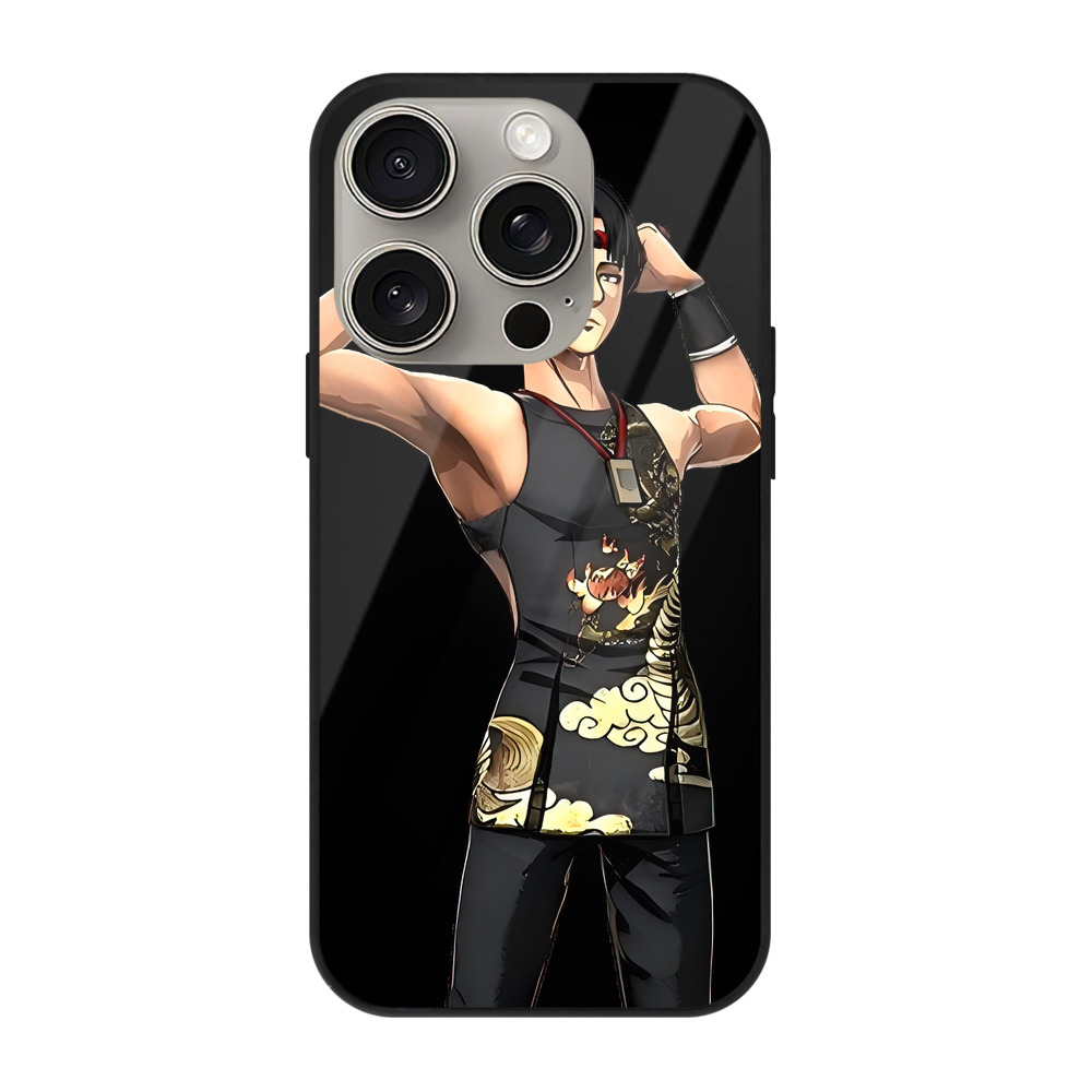 （画像用） 進撃の巨人 リヴァイ·アッカーマン Attack on Titan Levi Ackerman 【iPhone15Pro対応】スマホケース 耐衝撃＆黄変防止 背面ガラス