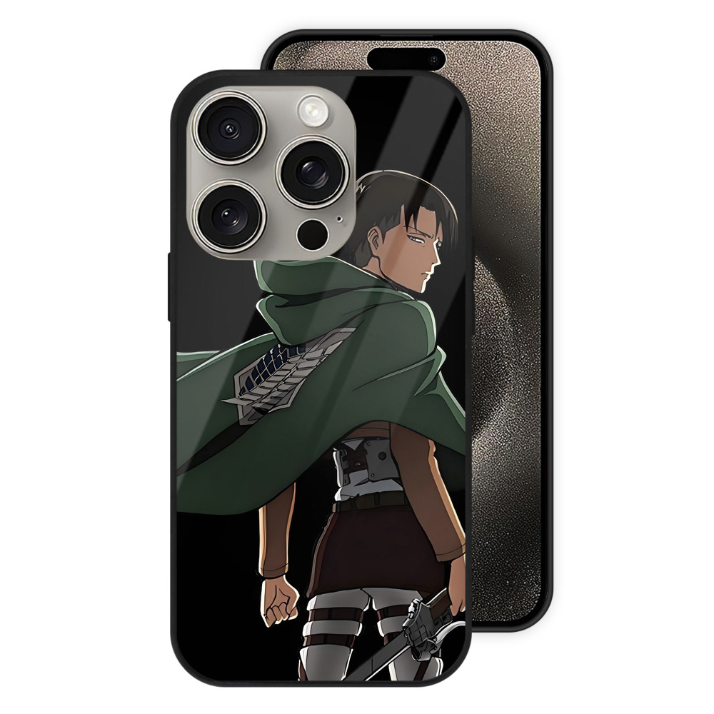 （画像用） 進撃の巨人 リヴァイ·アッカーマン Attack on Titan Levi Ackerman 【iPhone15Pro対応】スマホケース 耐衝撃＆黄変防止 背面ガラス