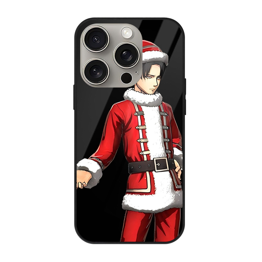 （画像用） 進撃の巨人 リヴァイ·アッカーマン Attack on Titan Levi Ackerman 【iPhone15Pro対応】スマホケース 耐衝撃＆黄変防止 背面ガラス