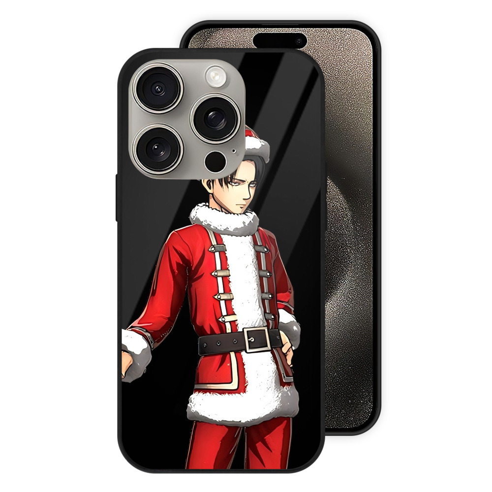 （画像用） 進撃の巨人 リヴァイ·アッカーマン Attack on Titan Levi Ackerman 【iPhone15Pro対応】スマホケース 耐衝撃＆黄変防止 背面ガラス