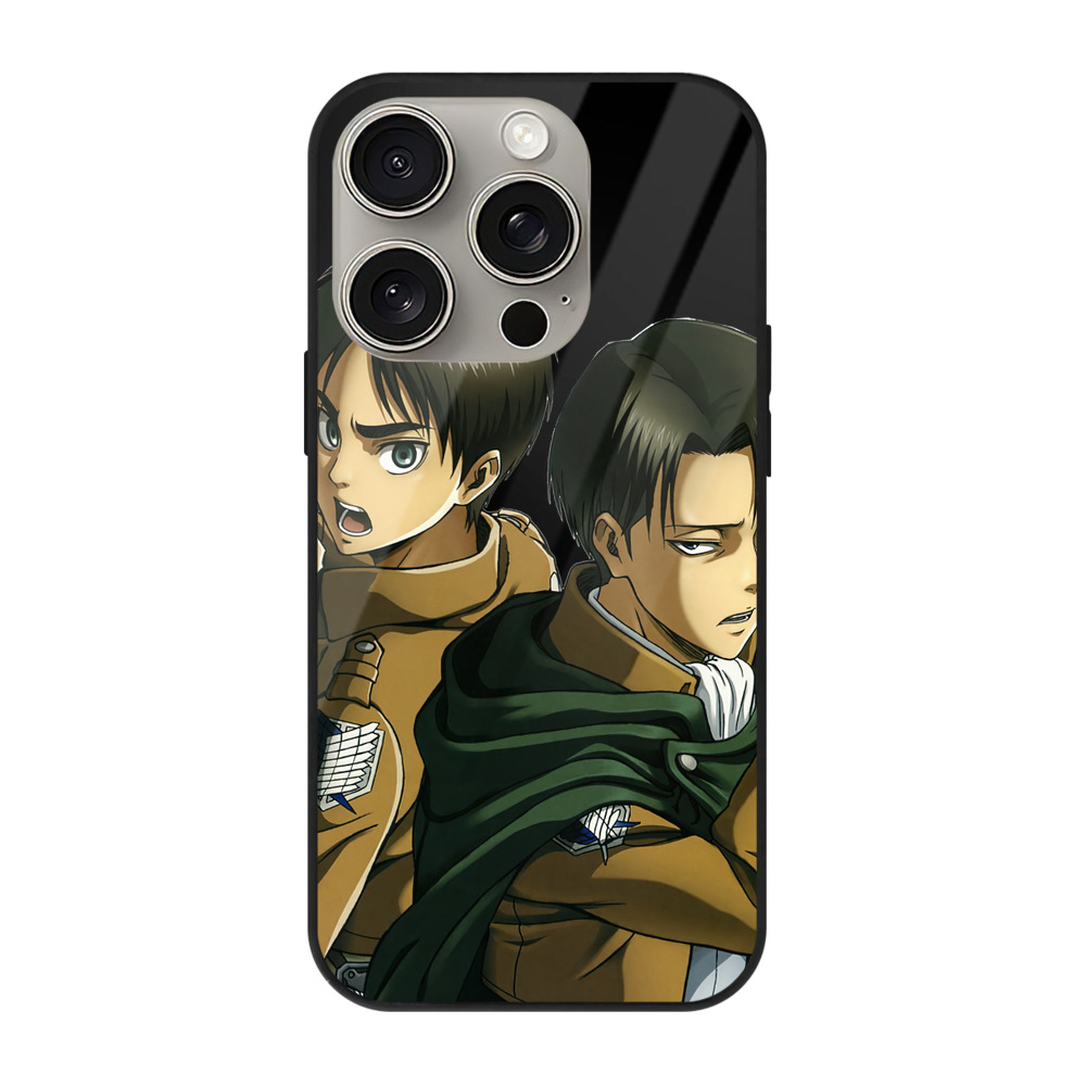 （画像用） 進撃の巨人 リヴァイ·アッカーマン Attack on Titan Levi Ackerman 【iPhone15Pro対応】スマホケース 耐衝撃＆黄変防止 背面ガラス