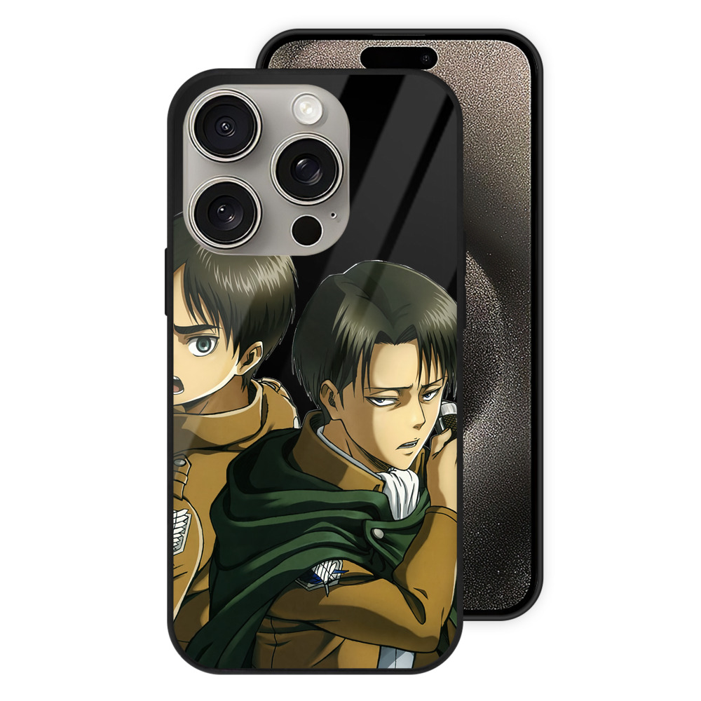 （画像用） 進撃の巨人 リヴァイ·アッカーマン Attack on Titan Levi Ackerman 【iPhone15Pro対応】スマホケース 耐衝撃＆黄変防止 背面ガラス