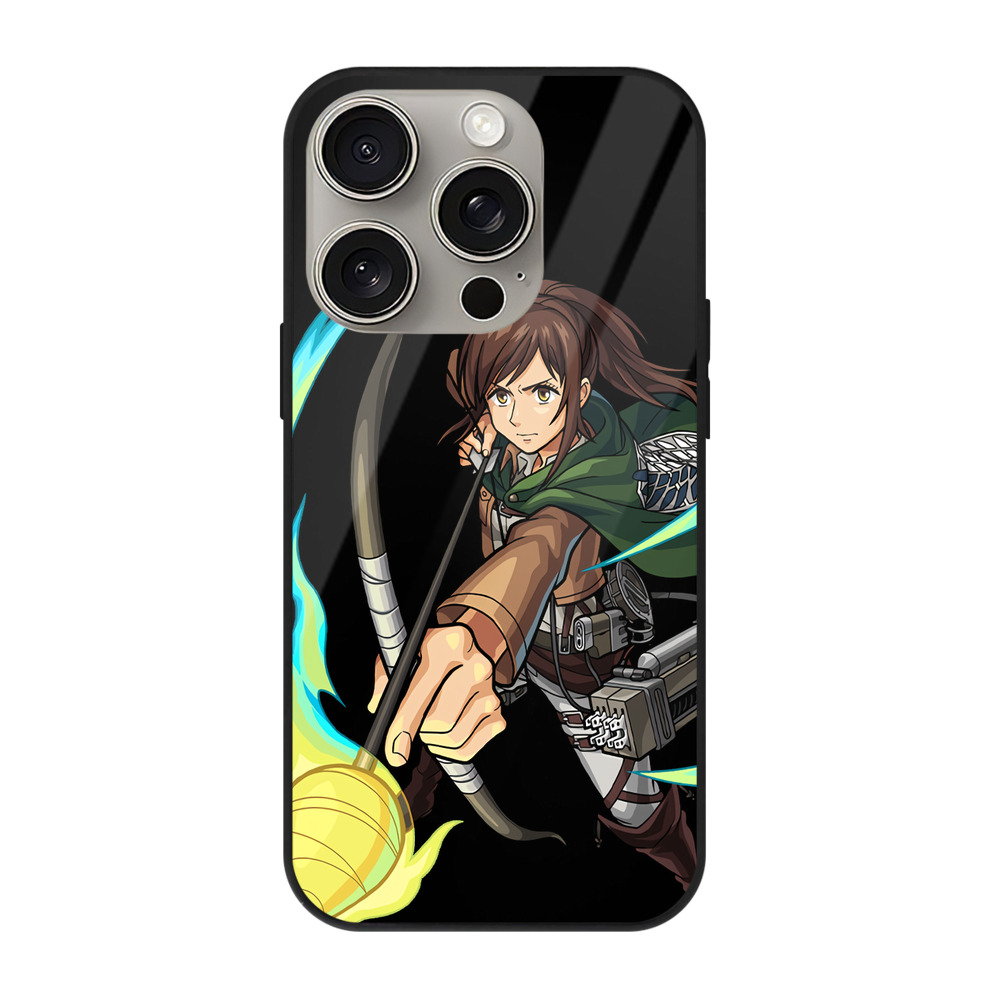 （画像用） 進撃の巨人 サシャ·ブラウス Attack on Titan Sasha Blaus 【iPhone15Pro対応】スマホケース 耐衝撃＆黄変防止 背面ガラス