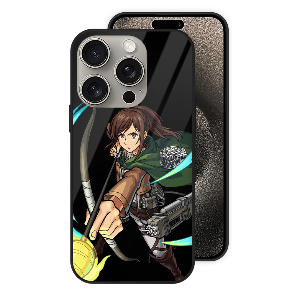 （画像用） 進撃の巨人 サシャ·ブラウス Attack on Titan Sasha Blaus 【iPhone15Pro対応】スマホケース 耐衝撃＆黄変防止 背面ガラス