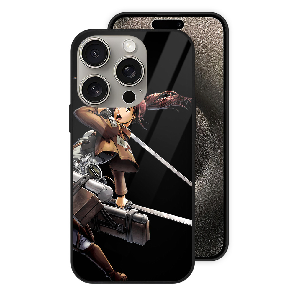 （画像用） 進撃の巨人 サシャ·ブラウス Attack on Titan Sasha Blaus 【iPhone15Pro対応】スマホケース 耐衝撃＆黄変防止 背面ガラス