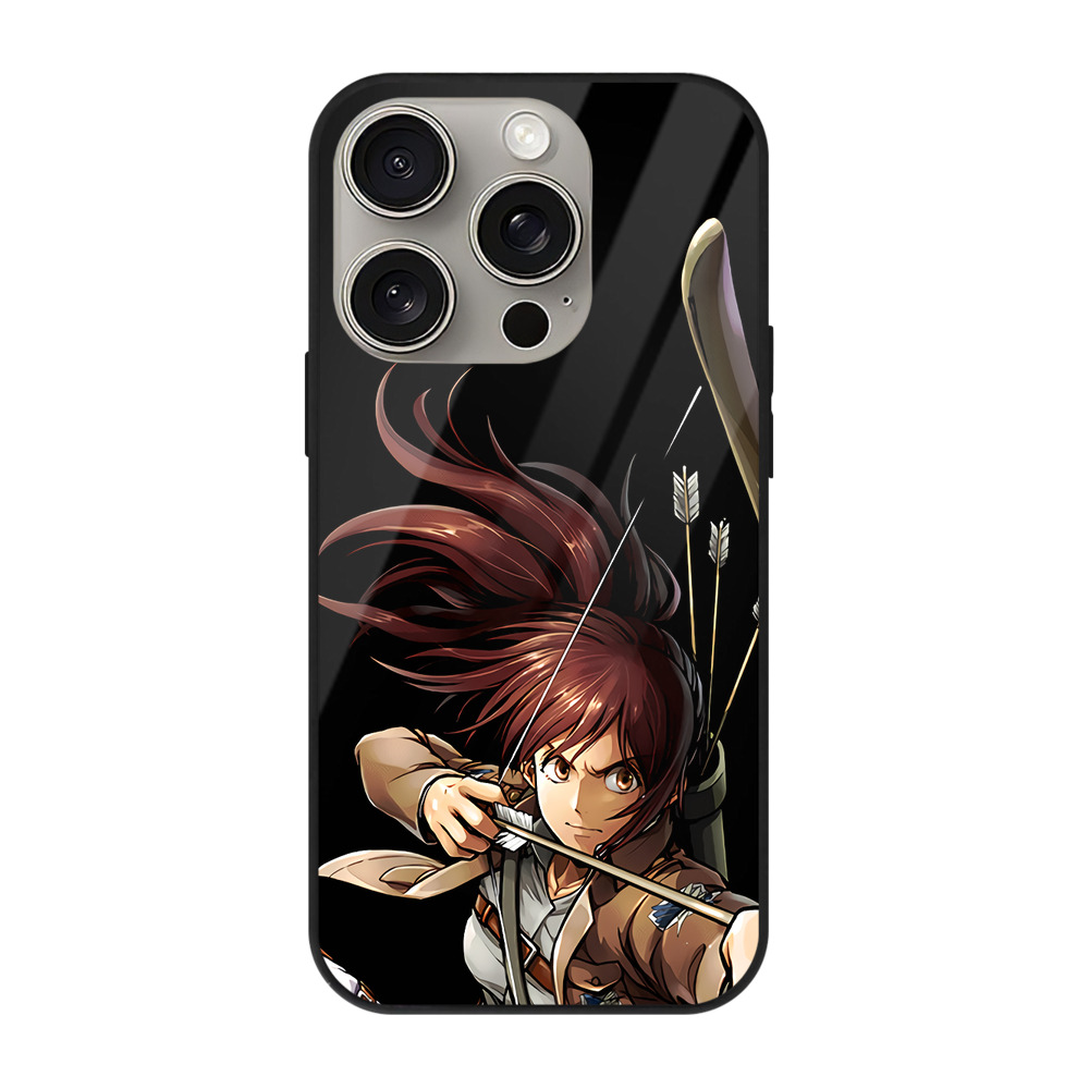 （画像用） 進撃の巨人 サシャ·ブラウス Attack on Titan Sasha Blaus 【iPhone15Pro対応】スマホケース 耐衝撃＆黄変防止 背面ガラス
