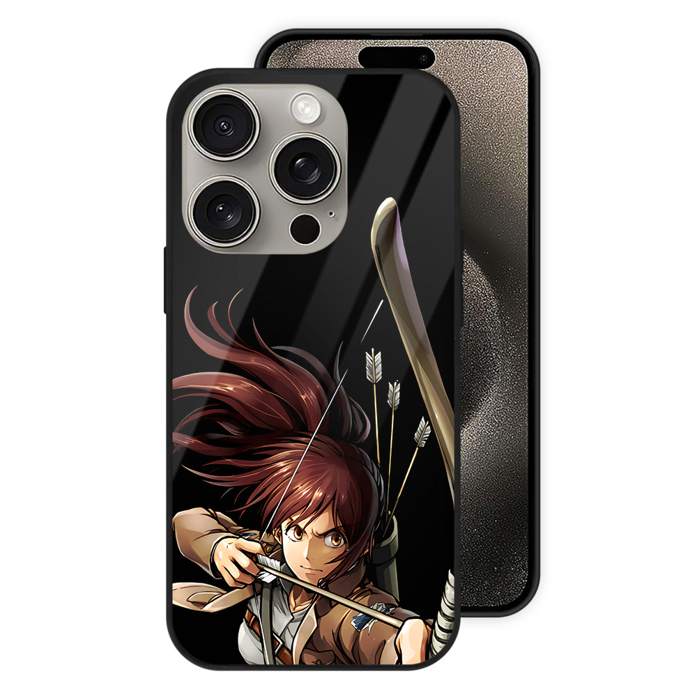（画像用） 進撃の巨人 サシャ·ブラウス Attack on Titan Sasha Blaus 【iPhone15Pro対応】スマホケース 耐衝撃＆黄変防止 背面ガラス