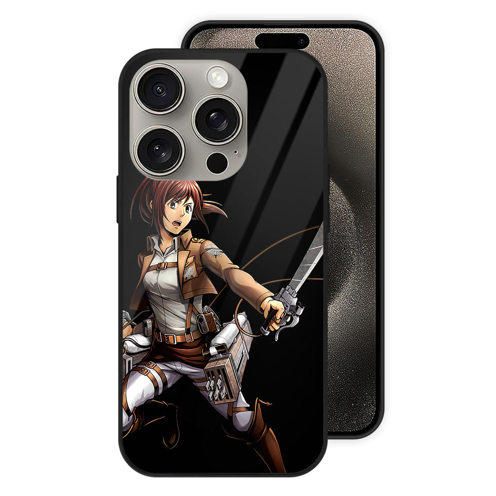 （画像用） 進撃の巨人 サシャ·ブラウス Attack on Titan Sasha Blaus 【iPhone15Pro対応】スマホケース 耐衝撃＆黄変防止 背面ガラス