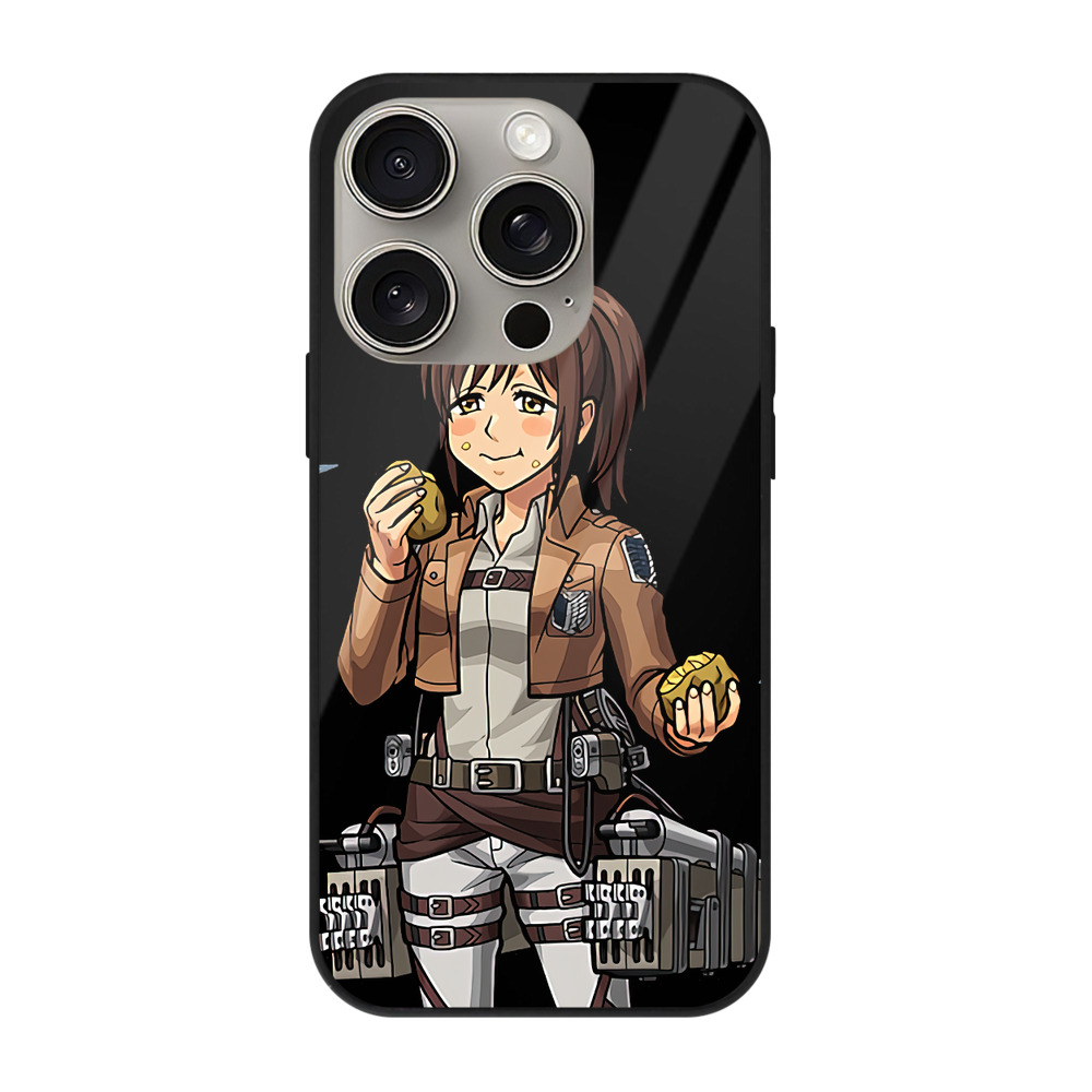 （画像用） 進撃の巨人 サシャ·ブラウス Attack on Titan Sasha Blaus 【iPhone15Pro対応】スマホケース 耐衝撃＆黄変防止 背面ガラス