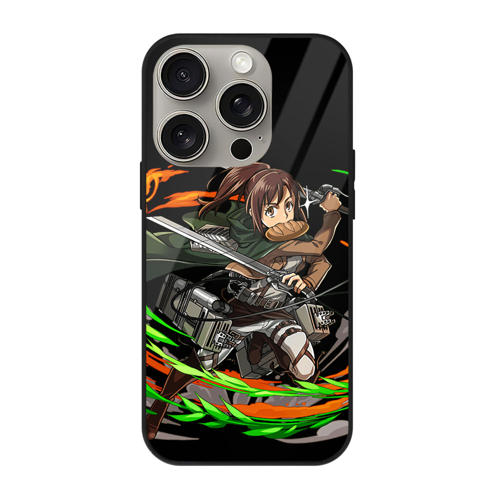 （画像用） 進撃の巨人 サシャ·ブラウス Attack on Titan Sasha Blaus 【iPhone15Pro対応】スマホケース 耐衝撃＆黄変防止 背面ガラス