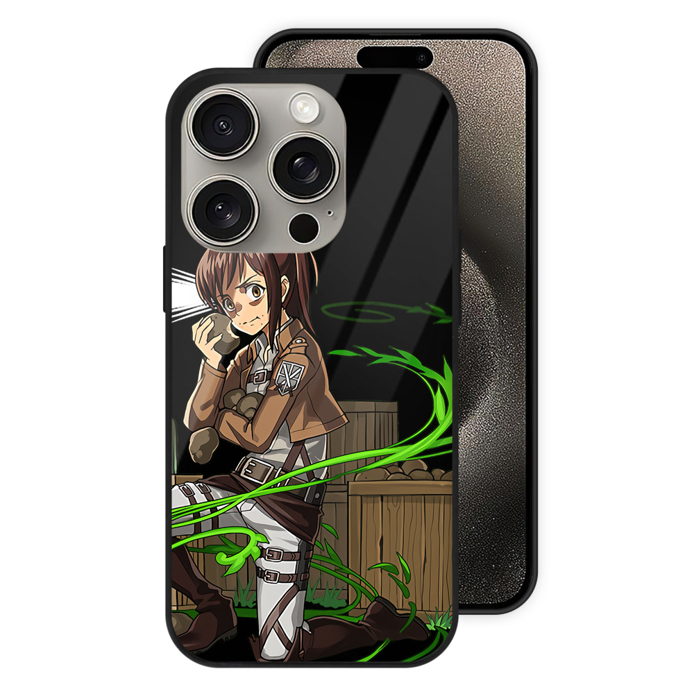 （画像用） 進撃の巨人 サシャ·ブラウス Attack on Titan Sasha Blaus 【iPhone15Pro対応】スマホケース 耐衝撃＆黄変防止 背面ガラス