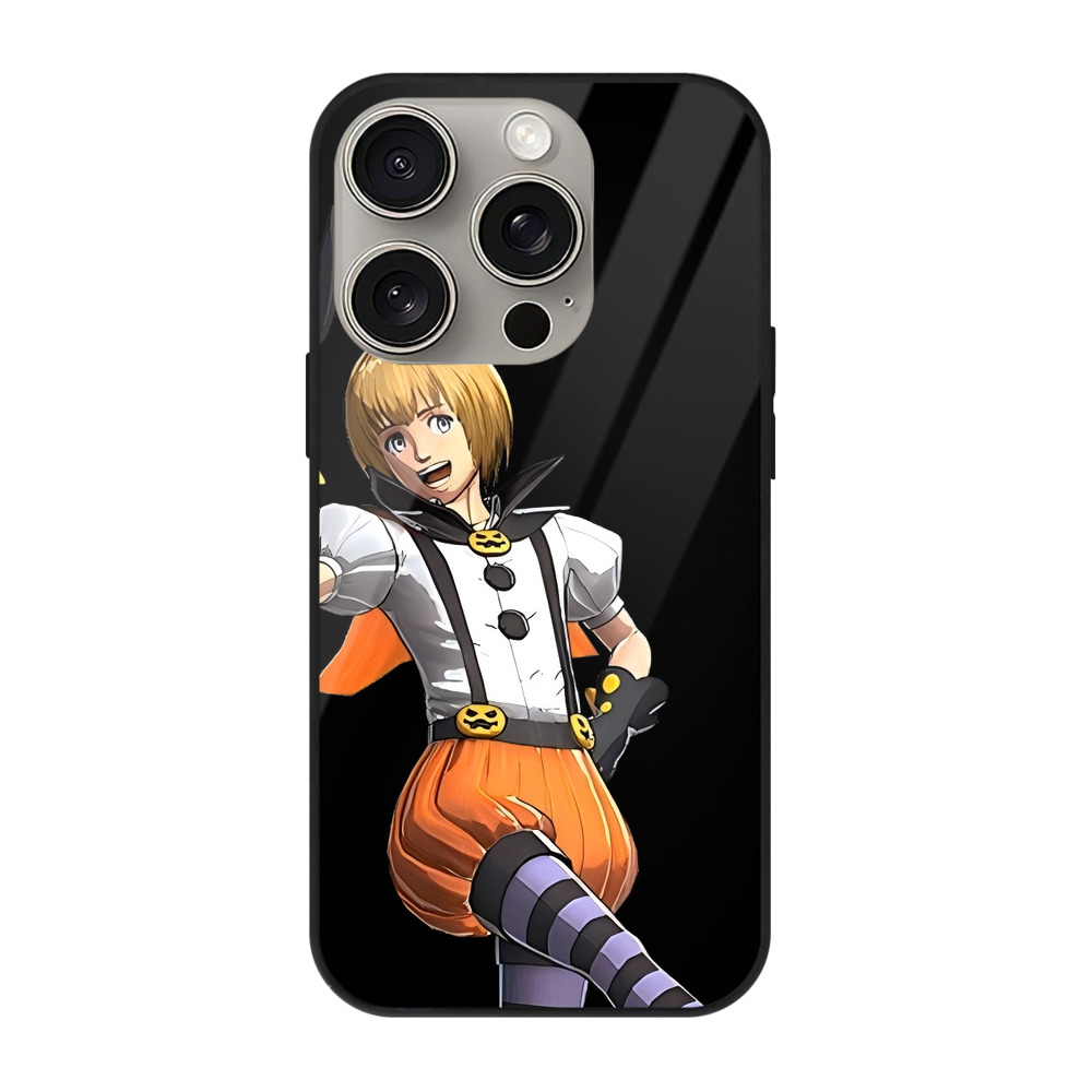 （画像用） 進撃の巨人 アルミン·アルレルト Attack on Titan Armin Arlert 【iPhone15Pro対応】スマホケース 耐衝撃＆黄変防止 背面ガラス