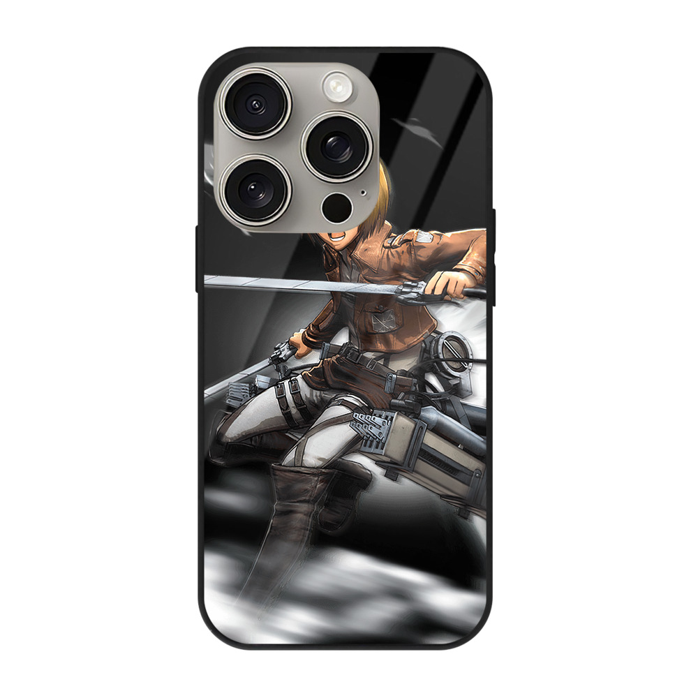 （画像用） 進撃の巨人 アルミン·アルレルト Attack on Titan Armin Arlert 【iPhone15Pro対応】スマホケース 耐衝撃＆黄変防止 背面ガラス