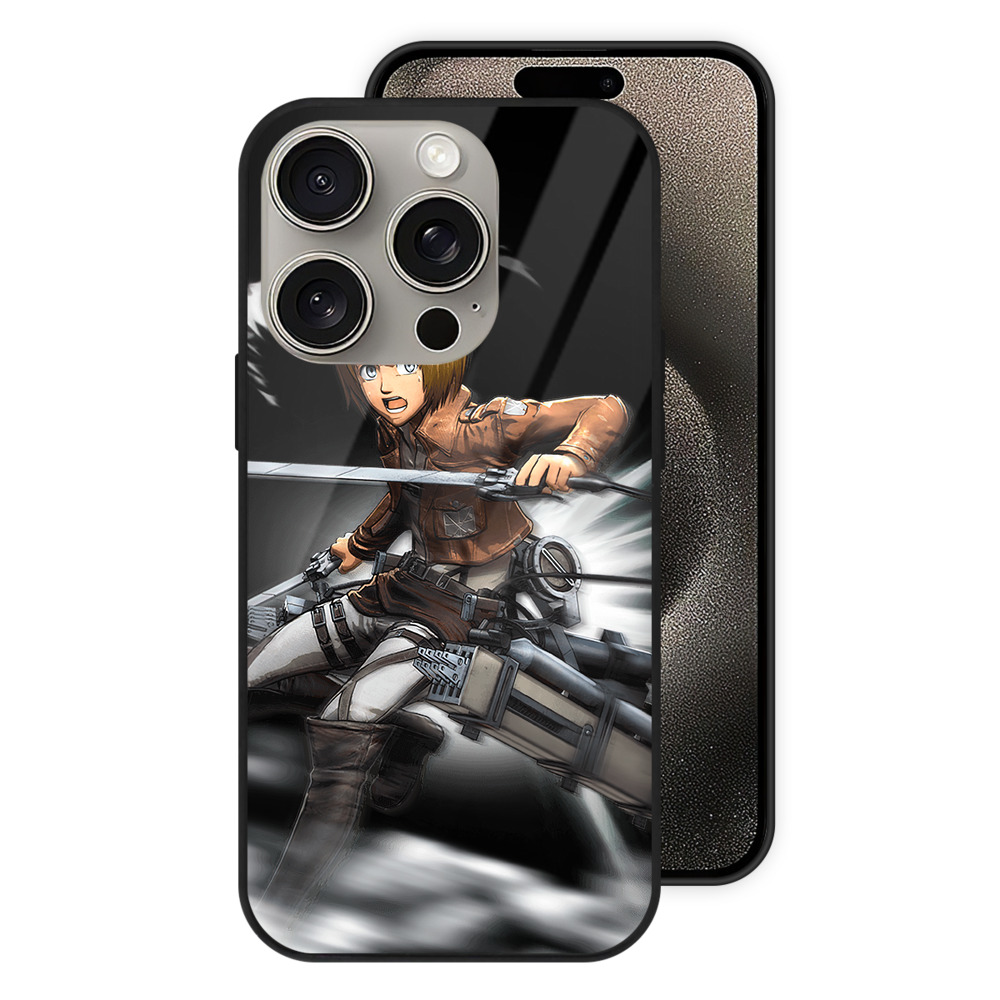 （画像用） 進撃の巨人 アルミン·アルレルト Attack on Titan Armin Arlert 【iPhone15Pro対応】スマホケース 耐衝撃＆黄変防止 背面ガラス