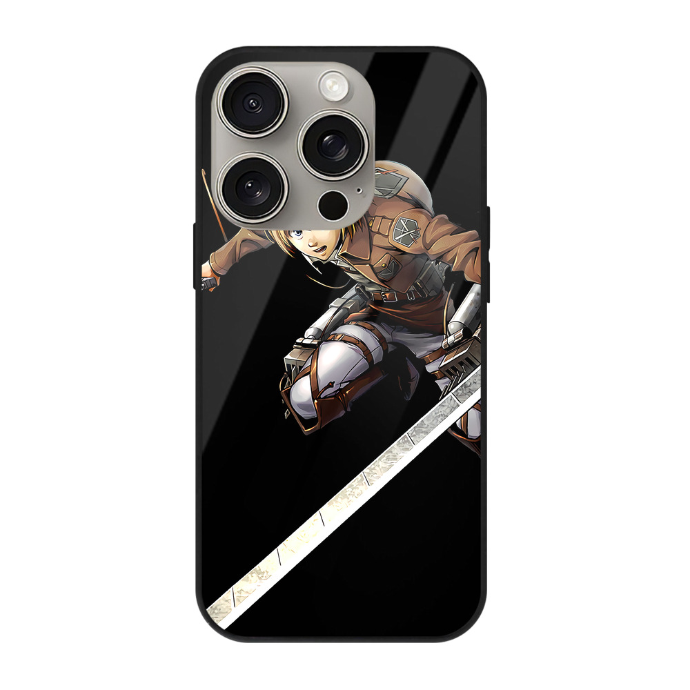 （画像用） 進撃の巨人 アルミン·アルレルト Attack on Titan Armin Arlert 【iPhone15Pro対応】スマホケース 耐衝撃＆黄変防止 背面ガラス