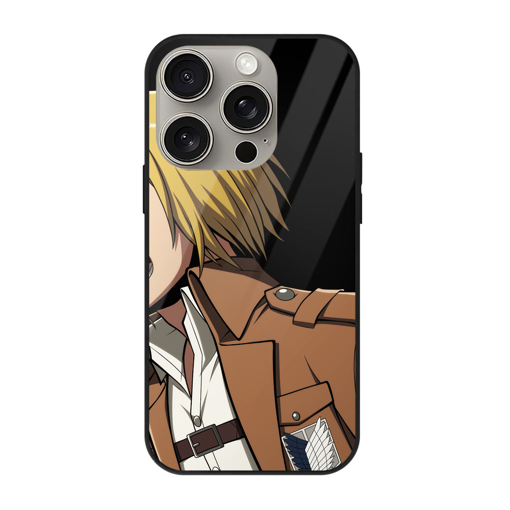 （画像用） 進撃の巨人 アルミン·アルレルト Attack on Titan Armin Arlert 【iPhone15Pro対応】スマホケース 耐衝撃＆黄変防止 背面ガラス