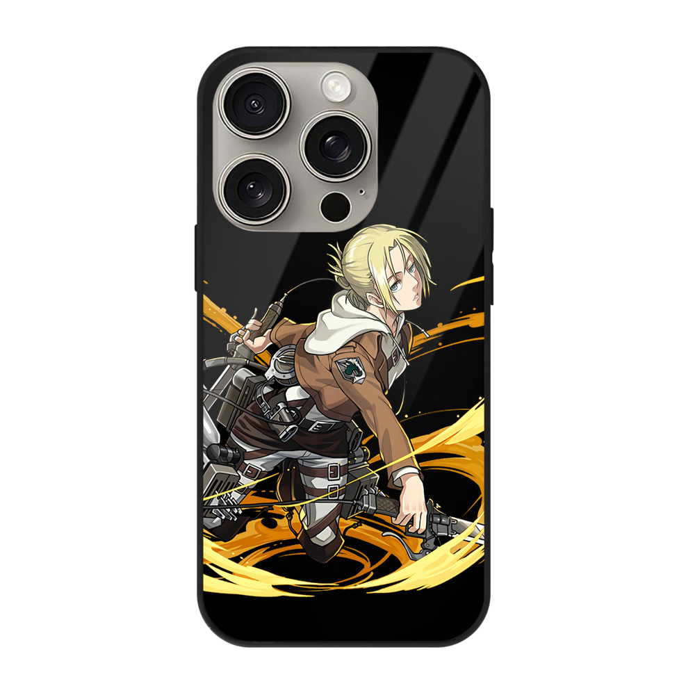 （画像用） 進撃の巨人 アニ・レオンハート Attack on Titan Annie Leonhart 【iPhone15Pro対応】スマホケース 耐衝撃＆黄変防止 背面ガラス
