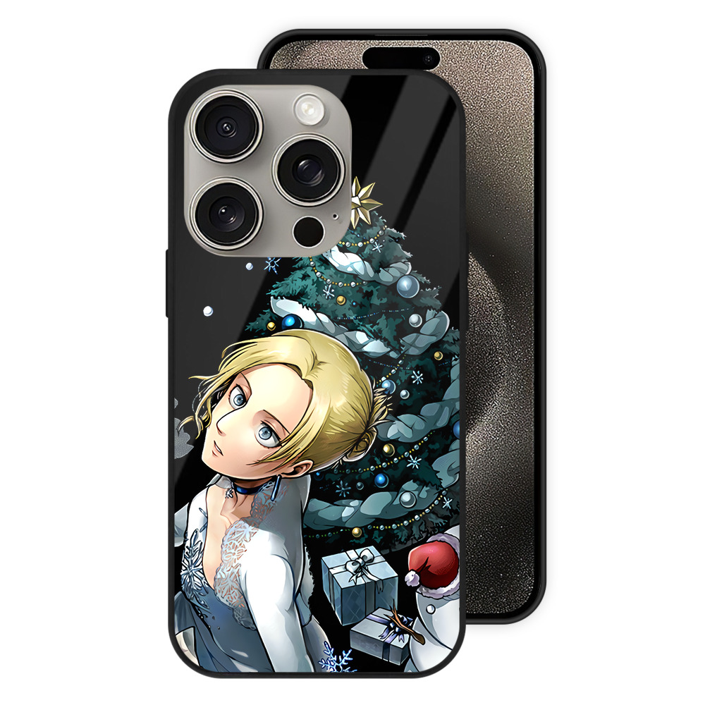 （画像用） 進撃の巨人 アニ・レオンハート Attack on Titan Annie Leonhart 【iPhone15Pro対応】スマホケース 耐衝撃＆黄変防止 背面ガラス