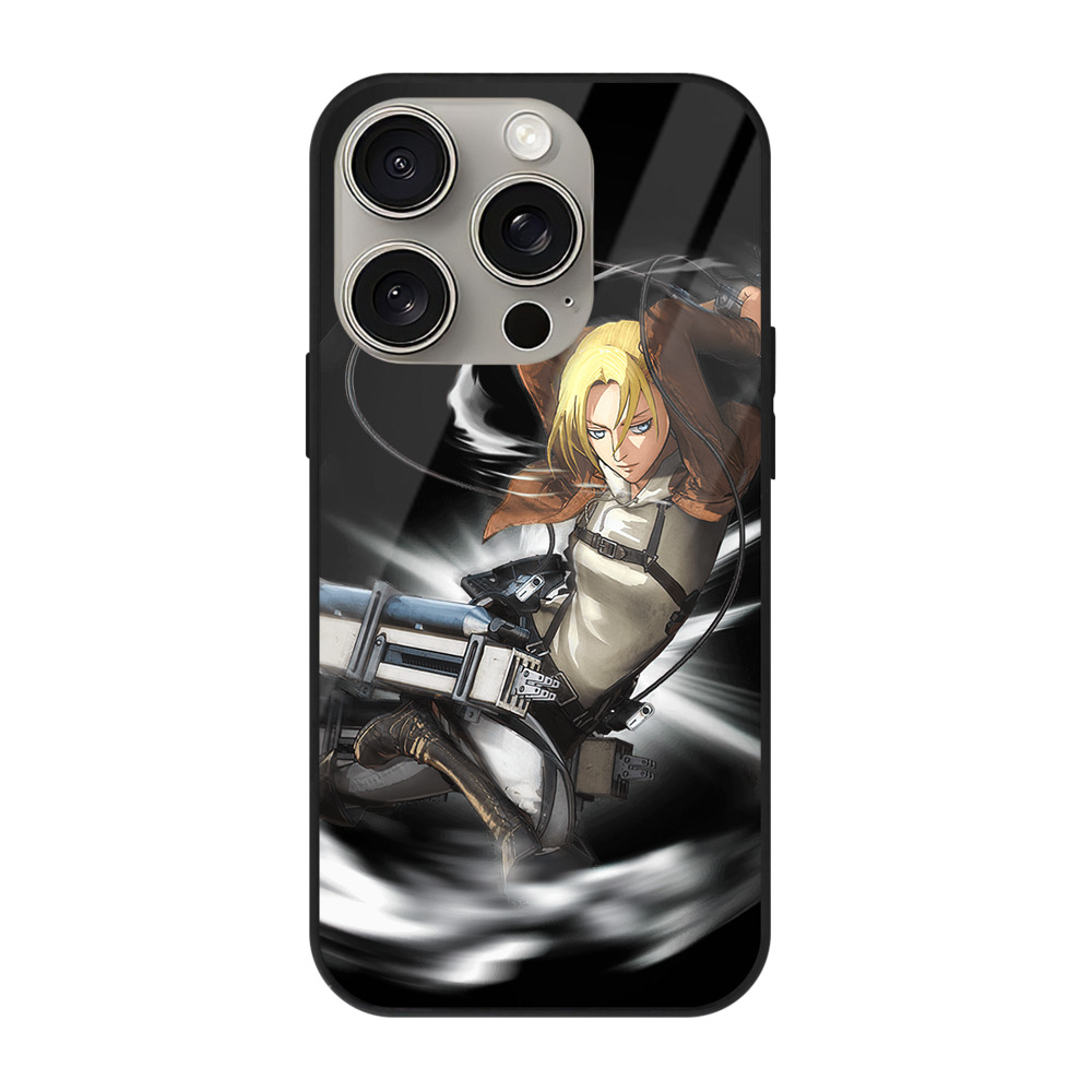 （画像用） 進撃の巨人 アニ・レオンハート Attack on Titan Annie Leonhart 【iPhone15Pro対応】スマホケース 耐衝撃＆黄変防止 背面ガラス