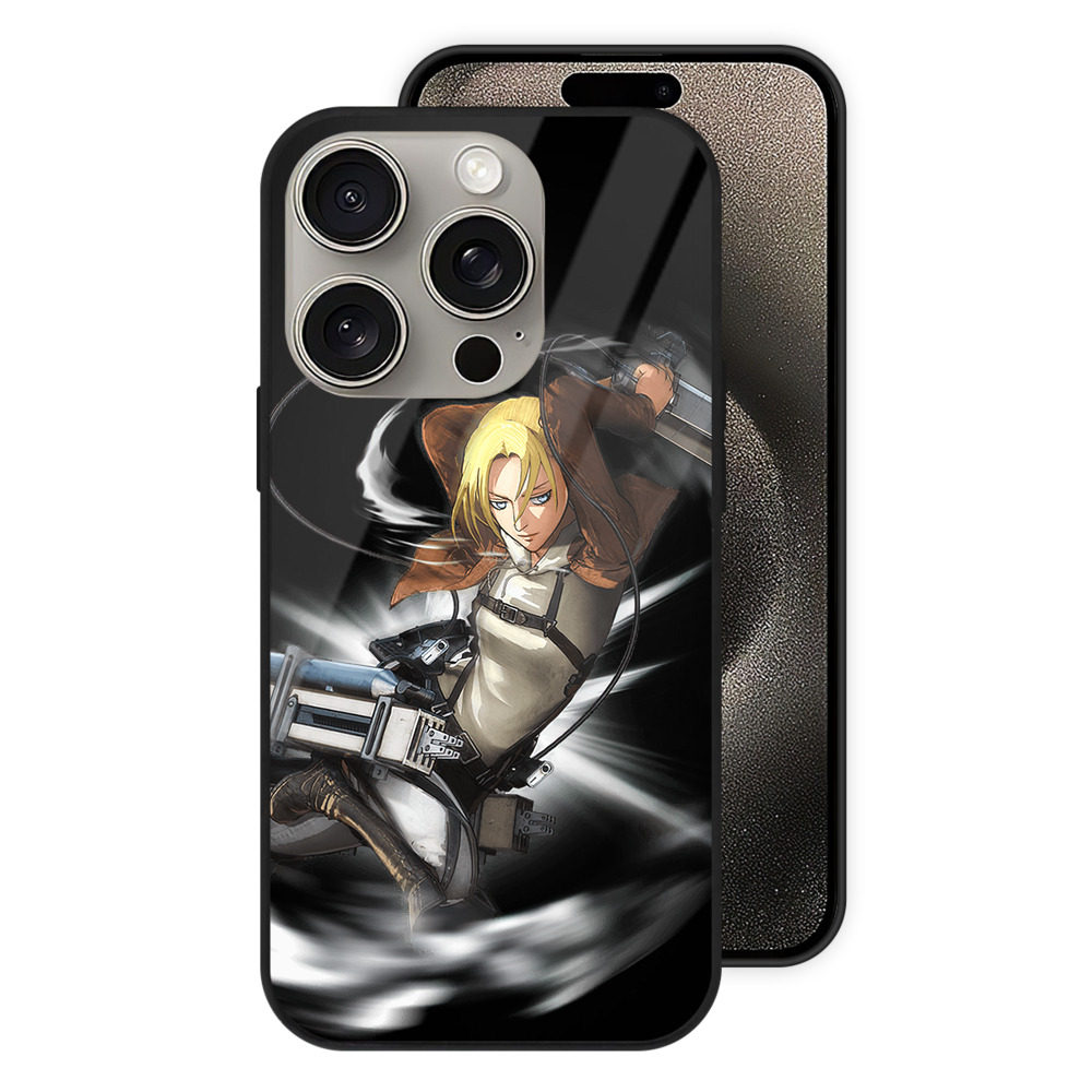 （画像用） 進撃の巨人 アニ・レオンハート Attack on Titan Annie Leonhart 【iPhone15Pro対応】スマホケース 耐衝撃＆黄変防止 背面ガラス