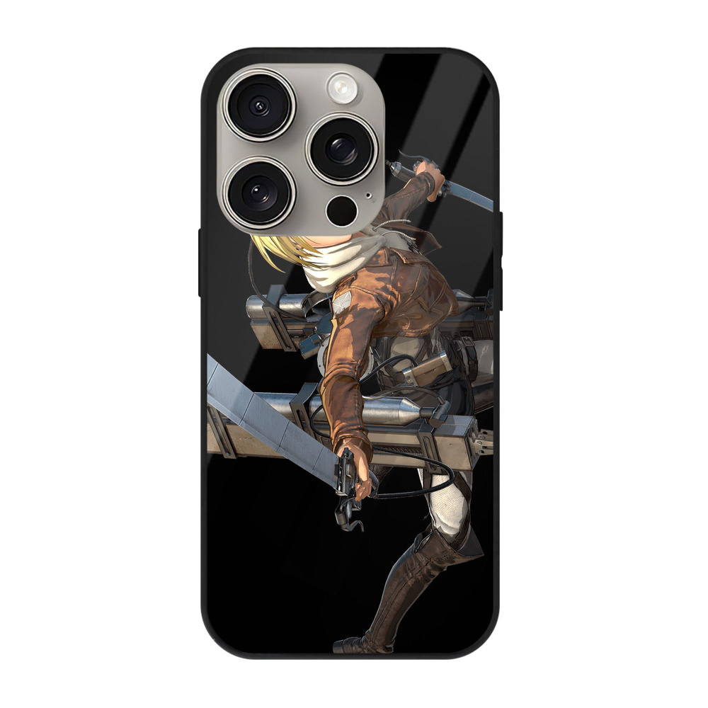 （画像用） 進撃の巨人 アニ・レオンハート Attack on Titan Annie Leonhart 【iPhone15Pro対応】スマホケース 耐衝撃＆黄変防止 背面ガラス