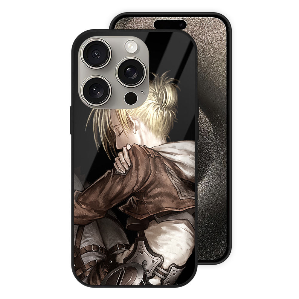 （画像用） 進撃の巨人 アニ・レオンハート Attack on Titan Annie Leonhart 【iPhone15Pro対応】スマホケース 耐衝撃＆黄変防止 背面ガラス