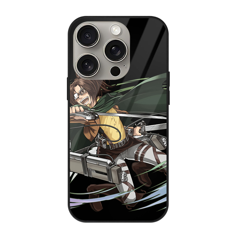 （画像用） 進撃の巨人 ハンジ·ゾエ Attack on Titan Hanji Zoe 【iPhone15Pro対応】スマホケース 耐衝撃＆黄変防止 背面ガラス