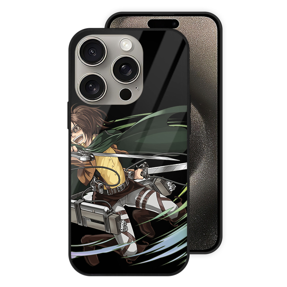 （画像用） 進撃の巨人 ハンジ·ゾエ Attack on Titan Hanji Zoe 【iPhone15Pro対応】スマホケース 耐衝撃＆黄変防止 背面ガラス