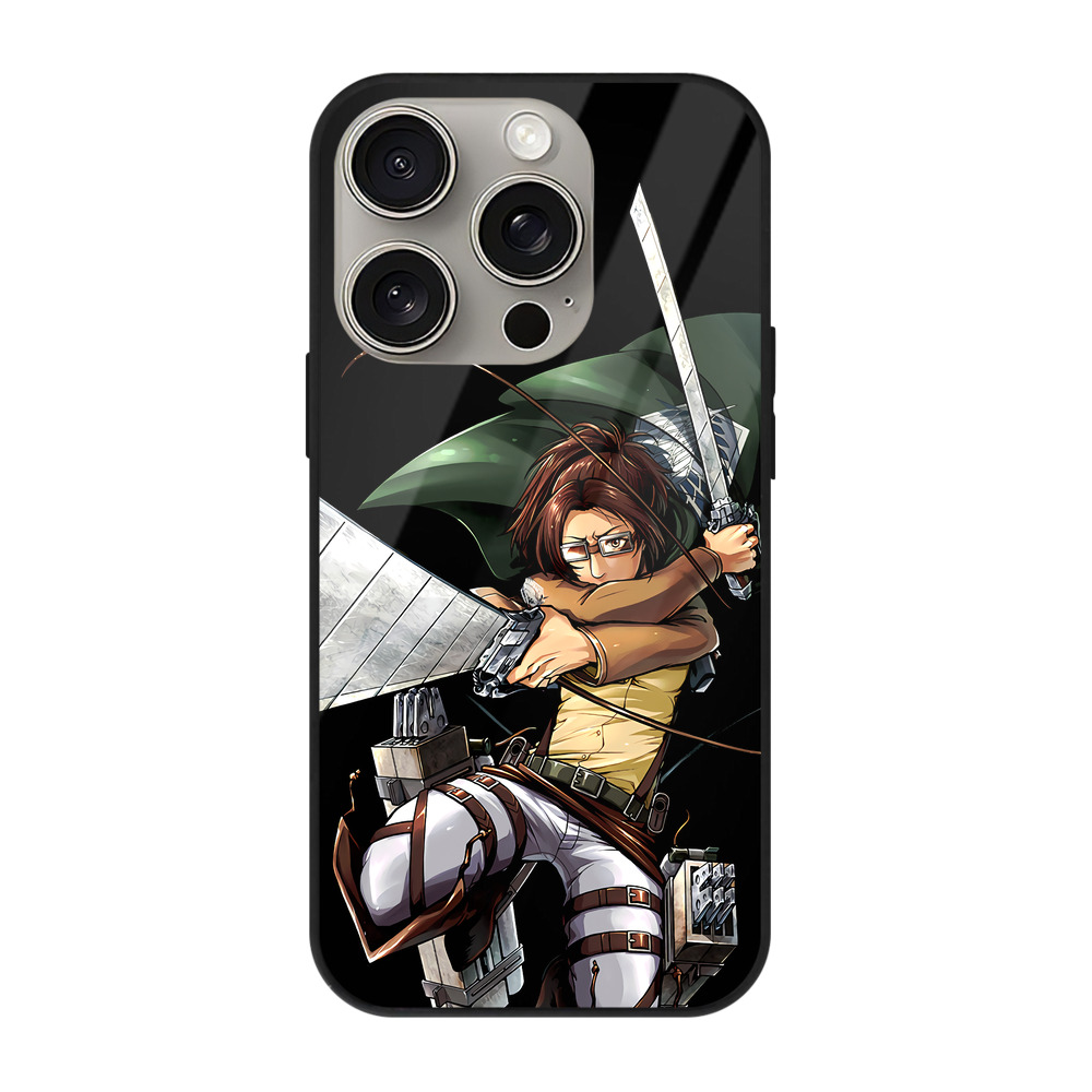 （画像用） 進撃の巨人 ハンジ·ゾエ Attack on Titan Hanji Zoe 【iPhone15Pro対応】スマホケース 耐衝撃＆黄変防止 背面ガラス