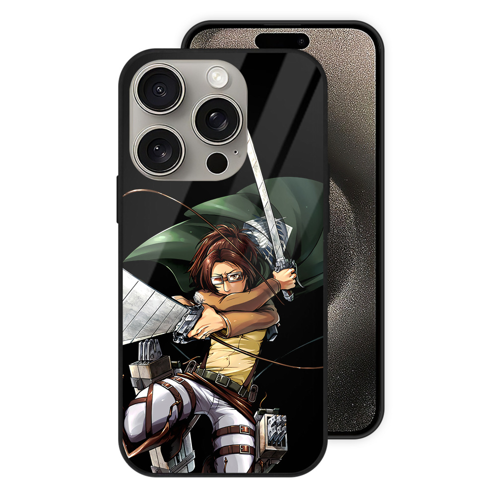 （画像用） 進撃の巨人 ハンジ·ゾエ Attack on Titan Hanji Zoe 【iPhone15Pro対応】スマホケース 耐衝撃＆黄変防止 背面ガラス