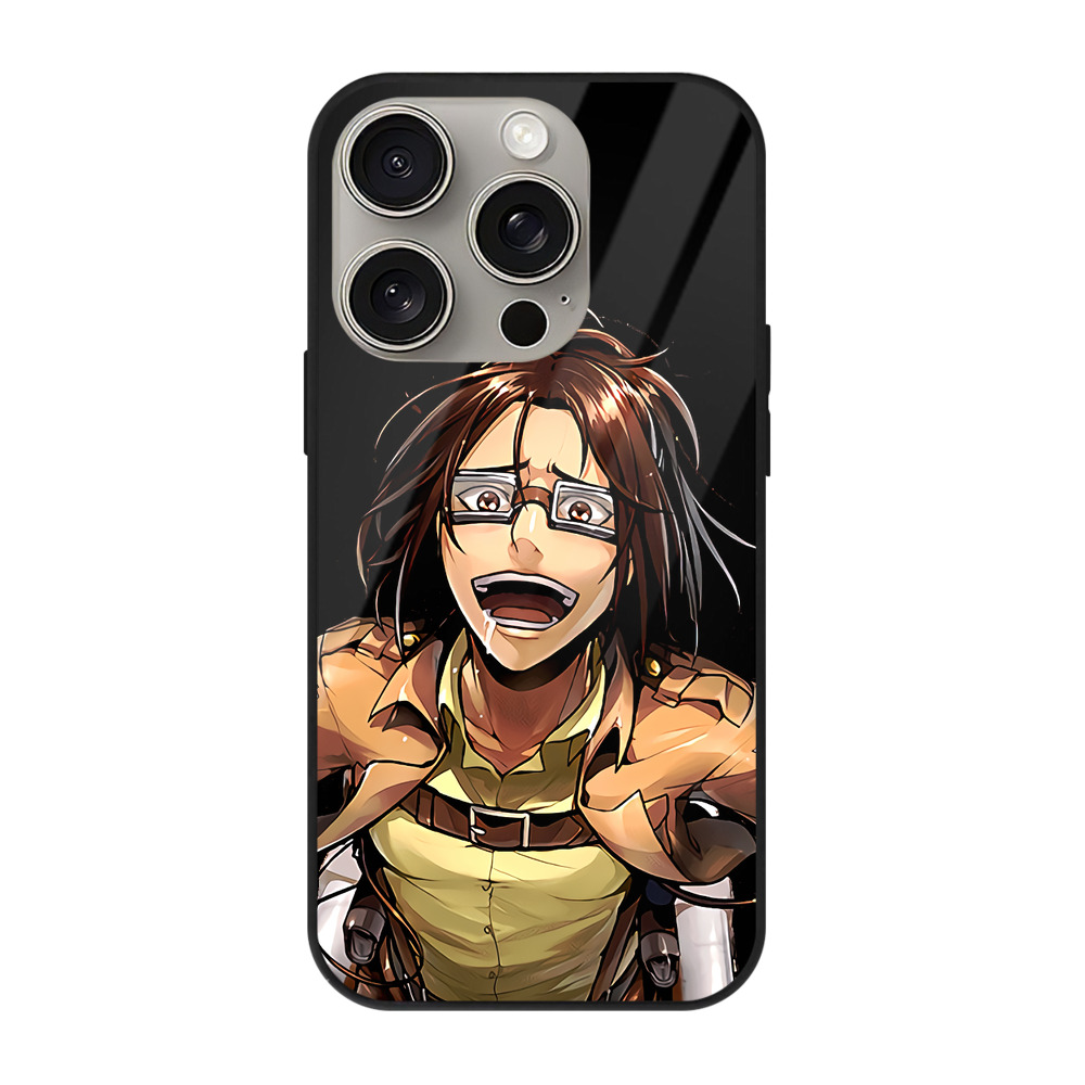 （画像用） 進撃の巨人 ハンジ·ゾエ Attack on Titan Hanji Zoe 【iPhone15Pro対応】スマホケース 耐衝撃＆黄変防止 背面ガラス