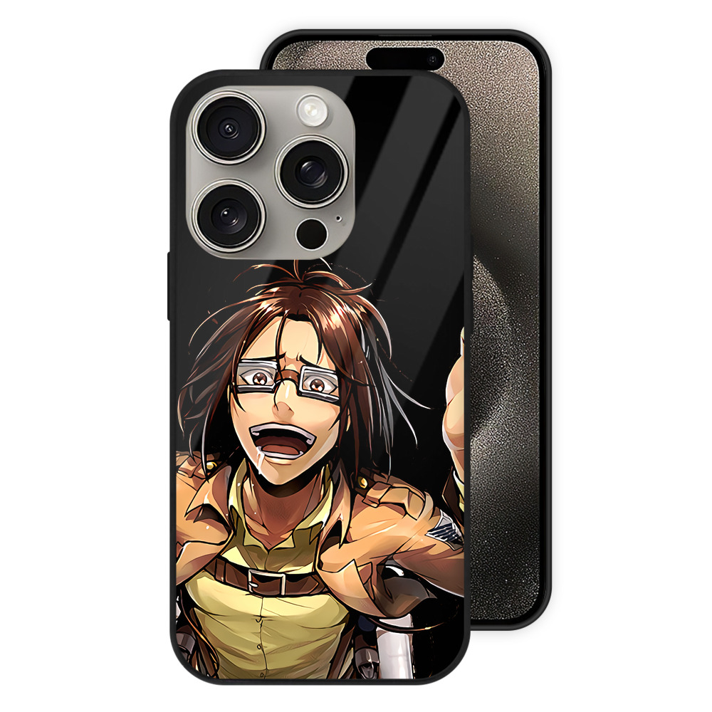 （画像用） 進撃の巨人 ハンジ·ゾエ Attack on Titan Hanji Zoe 【iPhone15Pro対応】スマホケース 耐衝撃＆黄変防止 背面ガラス