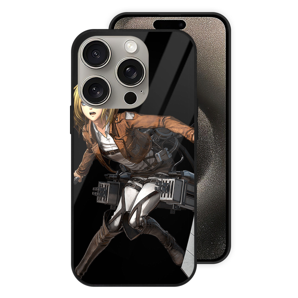 （画像用） 進撃の巨人 クリスタ·レンズ Attack on Titan Christa Lenz 【iPhone15Pro対応】スマホケース 耐衝撃＆黄変防止 背面ガラス