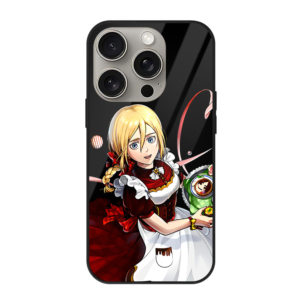 （画像用） 進撃の巨人 クリスタ·レンズ Attack on Titan Christa Lenz 【iPhone15Pro対応】スマホケース 耐衝撃＆黄変防止 背面ガラス
