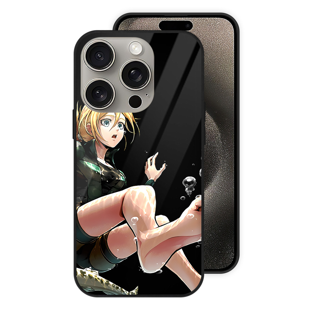 （画像用） 進撃の巨人 クリスタ·レンズ Attack on Titan Christa Lenz 【iPhone15Pro対応】スマホケース 耐衝撃＆黄変防止 背面ガラス