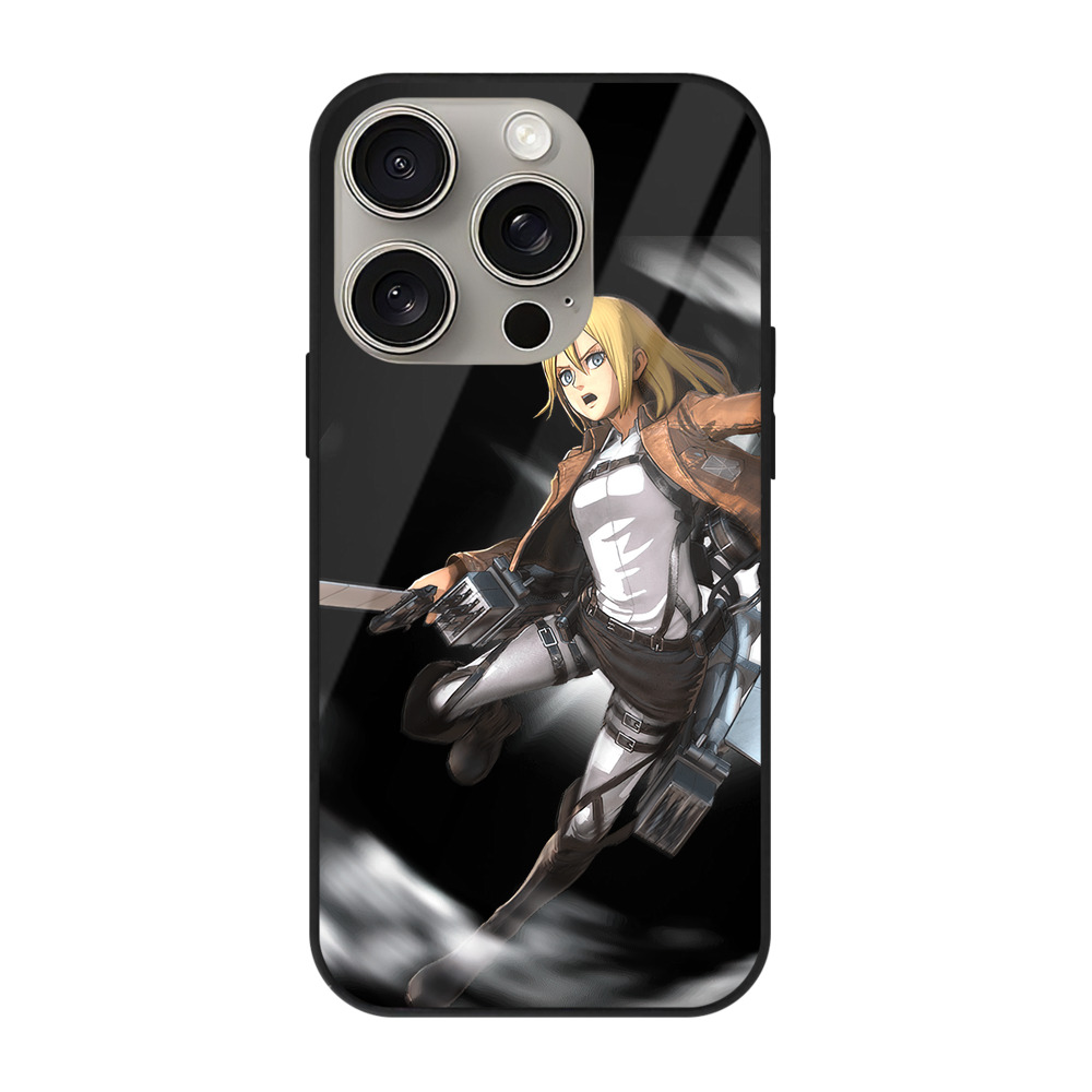 （画像用） 進撃の巨人 クリスタ·レンズ Attack on Titan Christa Lenz 【iPhone15Pro対応】スマホケース 耐衝撃＆黄変防止 背面ガラス