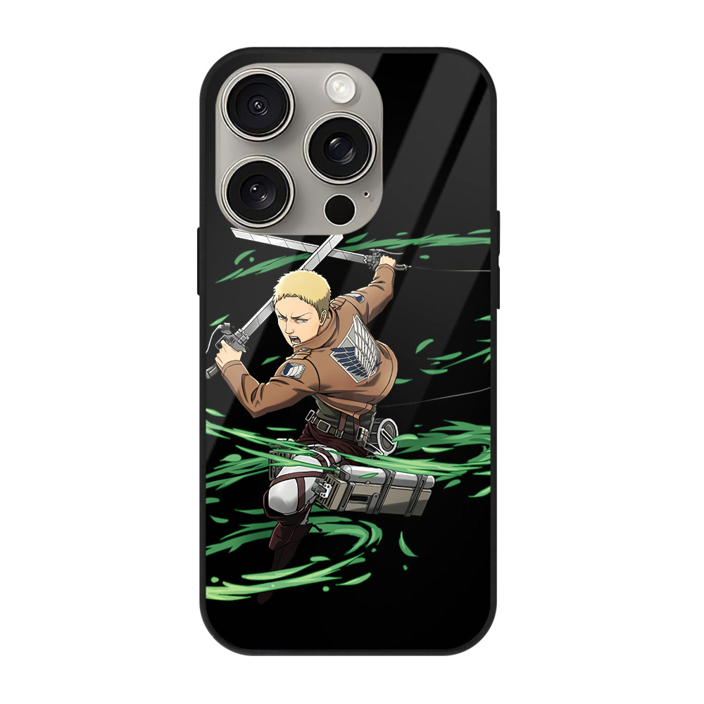 （画像用） 進撃の巨人 ライナー・ブラウン Attack on Titan Reiner Braun 【iPhone15Pro対応】スマホケース 耐衝撃＆黄変防止 背面ガラス