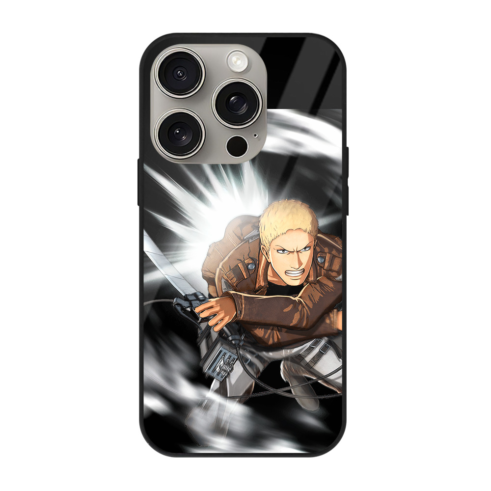 （画像用） 進撃の巨人 ライナー・ブラウン Attack on Titan Reiner Braun 【iPhone15Pro対応】スマホケース 耐衝撃＆黄変防止 背面ガラス