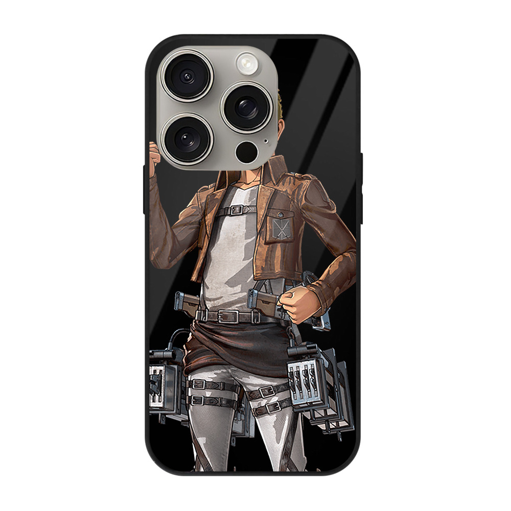 （画像用） 進撃の巨人 ライナー・ブラウン Attack on Titan Reiner Braun 【iPhone15Pro対応】スマホケース 耐衝撃＆黄変防止 背面ガラス