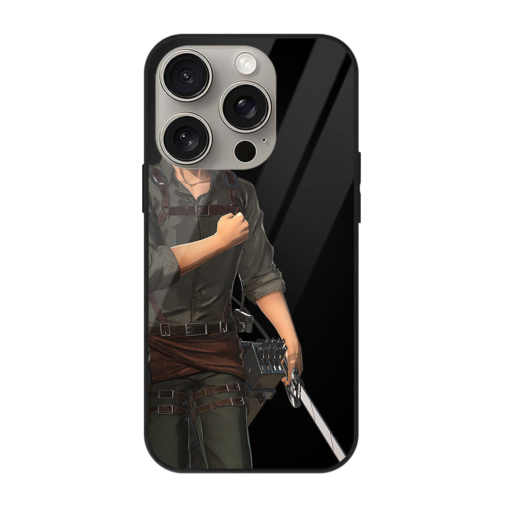 （画像用） 進撃の巨人 ライナー・ブラウン Attack on Titan Reiner Braun 【iPhone15Pro対応】スマホケース 耐衝撃＆黄変防止 背面ガラス