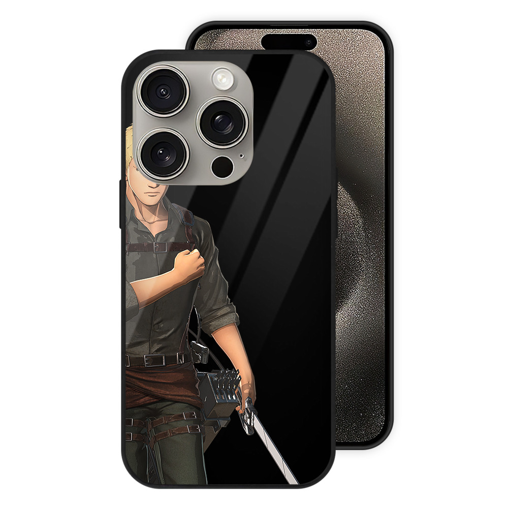 （画像用） 進撃の巨人 ライナー・ブラウン Attack on Titan Reiner Braun 【iPhone15Pro対応】スマホケース 耐衝撃＆黄変防止 背面ガラス