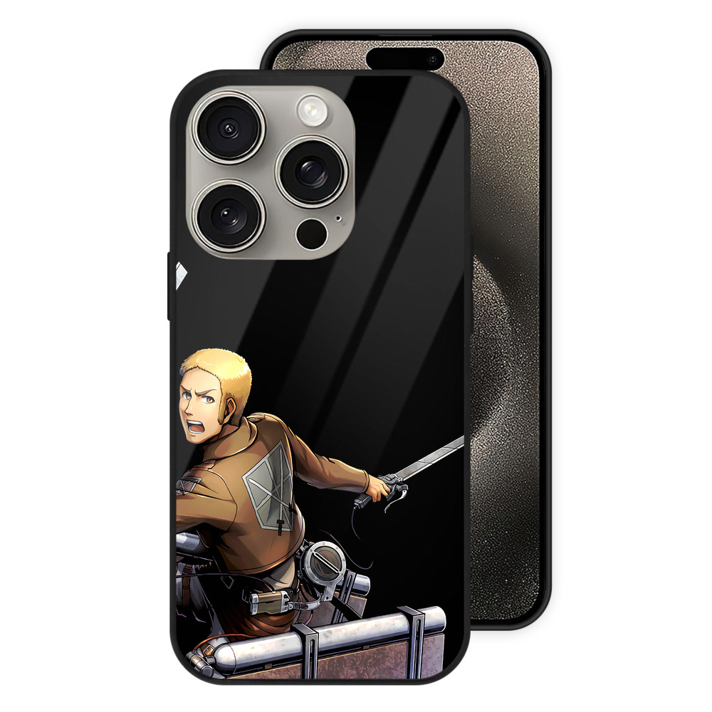 （画像用） 進撃の巨人 ライナー・ブラウン Attack on Titan Reiner Braun 【iPhone15Pro対応】スマホケース 耐衝撃＆黄変防止 背面ガラス