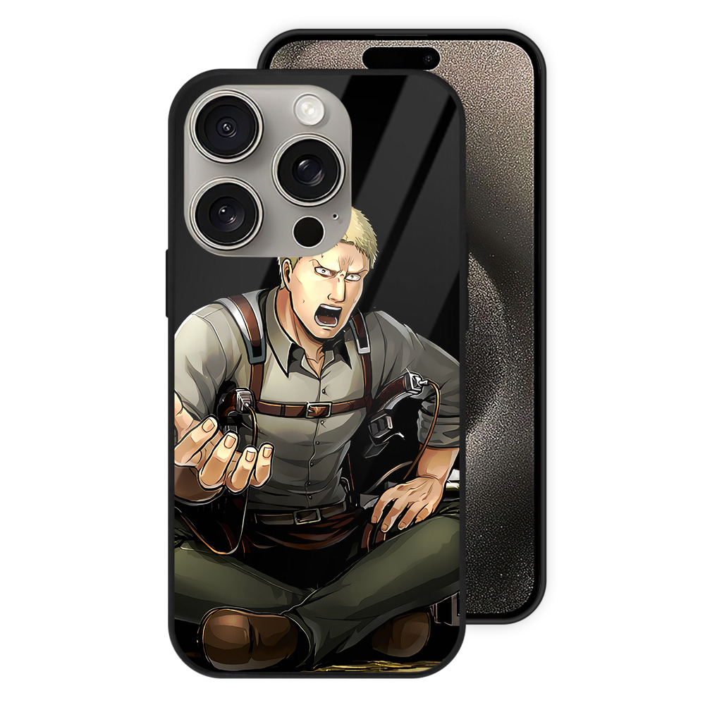 （画像用） 進撃の巨人 ライナー・ブラウン Attack on Titan Reiner Braun 【iPhone15Pro対応】スマホケース 耐衝撃＆黄変防止 背面ガラス