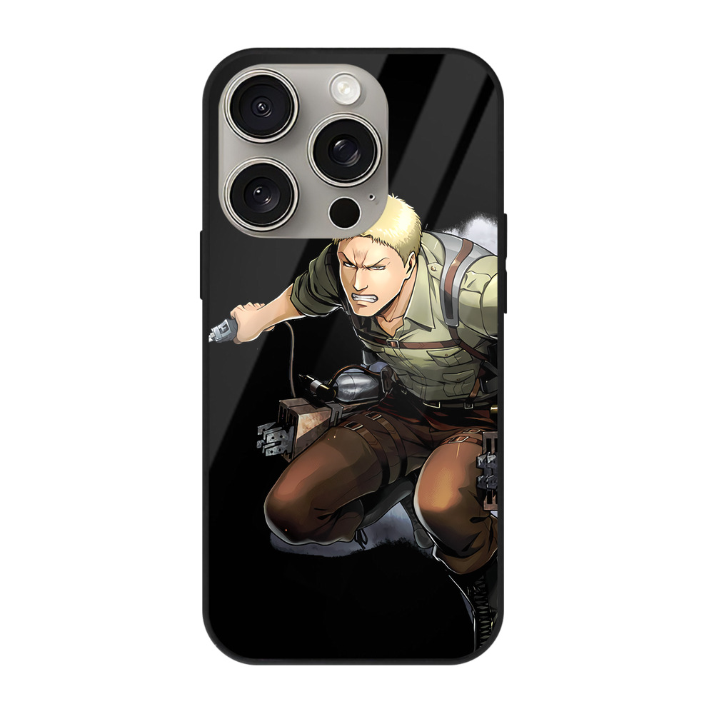 （画像用） 進撃の巨人 ライナー・ブラウン Attack on Titan Reiner Braun 【iPhone15Pro対応】スマホケース 耐衝撃＆黄変防止 背面ガラス
